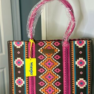 Wrangler Pink and Brown Women's Tote Bag